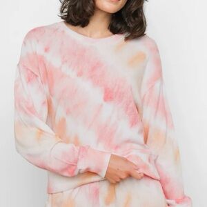 Rails Pink Tie-Dye Modal Pullover Sweatshirt Top